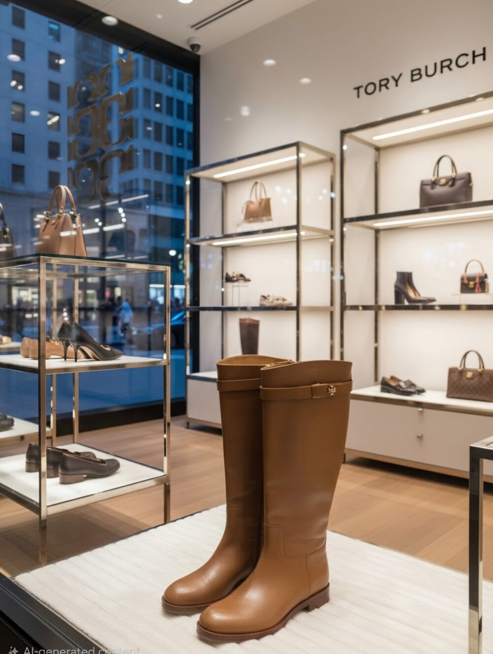 TORY BURCH EVERLY STRAP LEATHER RIDING BOOTS WOMEN'S SZ 5 $695